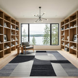 Modern Geometric Black White No. 7 Area Rug