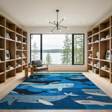 Whale Shark Ocean Kids Cartoon Area Rug