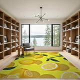 Fruit Pattern Yellow Sunny Lemon Fruit Pattern Area Rug