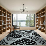 Monochrome Leopard Abstract Area Rug