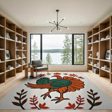 Harvest Turkey Autumn Leaves Area Rug