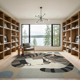 Curled Sleeping Tabby Cat Geometric Rug