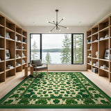 Green Floral Vintage Green Shamrock Clover Area Rug
