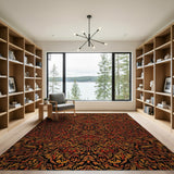 Burnt Orange Persian Medallion Area Rug