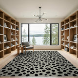 Modern Grey Leopard Spot Area Rug