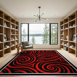 Red Abstract Area Bold Red Swirl Abstract Area Rug