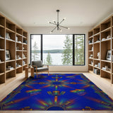 Rainbow Mic Mask Blue Area Rug