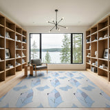 Blue Geometric Diamond Facet Area Rug