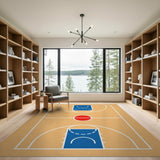 Orange Geometric Modern Basketball Court Geometric Area Rug