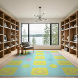 Multi-color and Patterns Playful Smiley Faces Multi-Color Area Rug