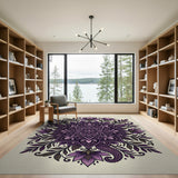 Purple Mandala Floral Boho Rug
