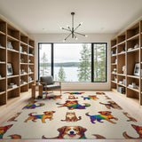 Rainbow Pets Kids Cartoon Washable Area Rug
