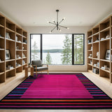 Vibrant Pink Multi-Stripe Area Rug