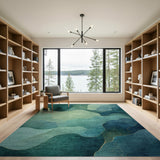 Abstract Area Teal Abstract Wave Area Rug