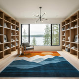 Multi-color and Patterns Geometric Sunset Mountains Area Rug