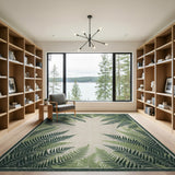 Lush Green Fern Area Rug
