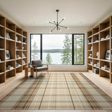 Rustic Beige Plaid Area Rug