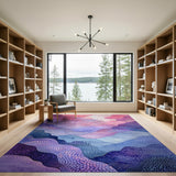 Abstract Watercolor Wave Area Rug