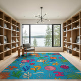 Ocean Life Marine Washable Area Rug