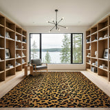 Leopard Print Orange Area Rug