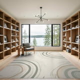 Neutral Swirl Abstract Area Rug