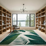 Lush Green Monstera Leaf Area Rug