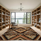 Southwestern Geometric Brown Tan Southwestern Area Rug