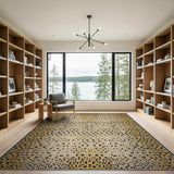 Gold Leopard Print Area Rug
