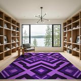 Purple Geometric Modern Area Rug