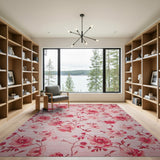 Floral Vintage Vintage Pink Rose Floral Area Rug