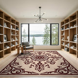 Brown and Tan Ornate Persian Medallion Area Rug
