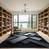 Geometric Modern Modern Geometric Grey Abstract Area Rug