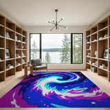 Cosmic Swirl Abstract Area Rug