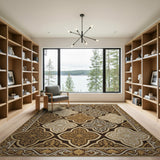 Brown Tan Ornate Persian Area Rug