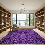 Purple Purple Ornate Floral Area Rug
