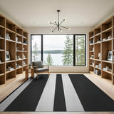 Bold Black White Striped No. 23 Area Rug