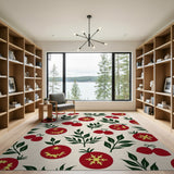 Cherry Tomato Starburst Fruit Pattern Rug