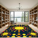 Vibrant Yellow Circle Area Rug