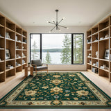 Emerald Green Persian Floral Green Area Rug