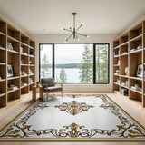 Ornate Gold Filigree Persian Rug