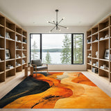Abstract Area Orange Abstract Wave Area Rug