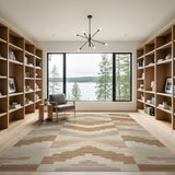 Geometric Brown Tan Southwestern Area Rug