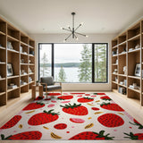 Multi-color and Patterns Strawberry Fruit Pattern Area Rug