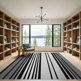 Vertical Stripe Bold Black White Vertical Stripe Area Rug