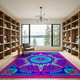 Multi-color and Patterns Vibrant Mandala Multi-Color Geometric Area Rug