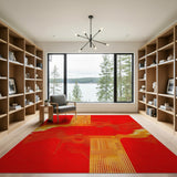 Bold Red Bold Red Geometric Modern Area Rug