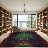 Rainbow Heart Swirl Area Rug
