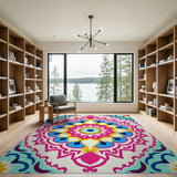 Boho Chic Vibrant Mandala Boho Area Rug