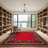 Festive Nutcracker Soldier Border Rug