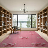 Adorable Pink Bow Headband Area Rug